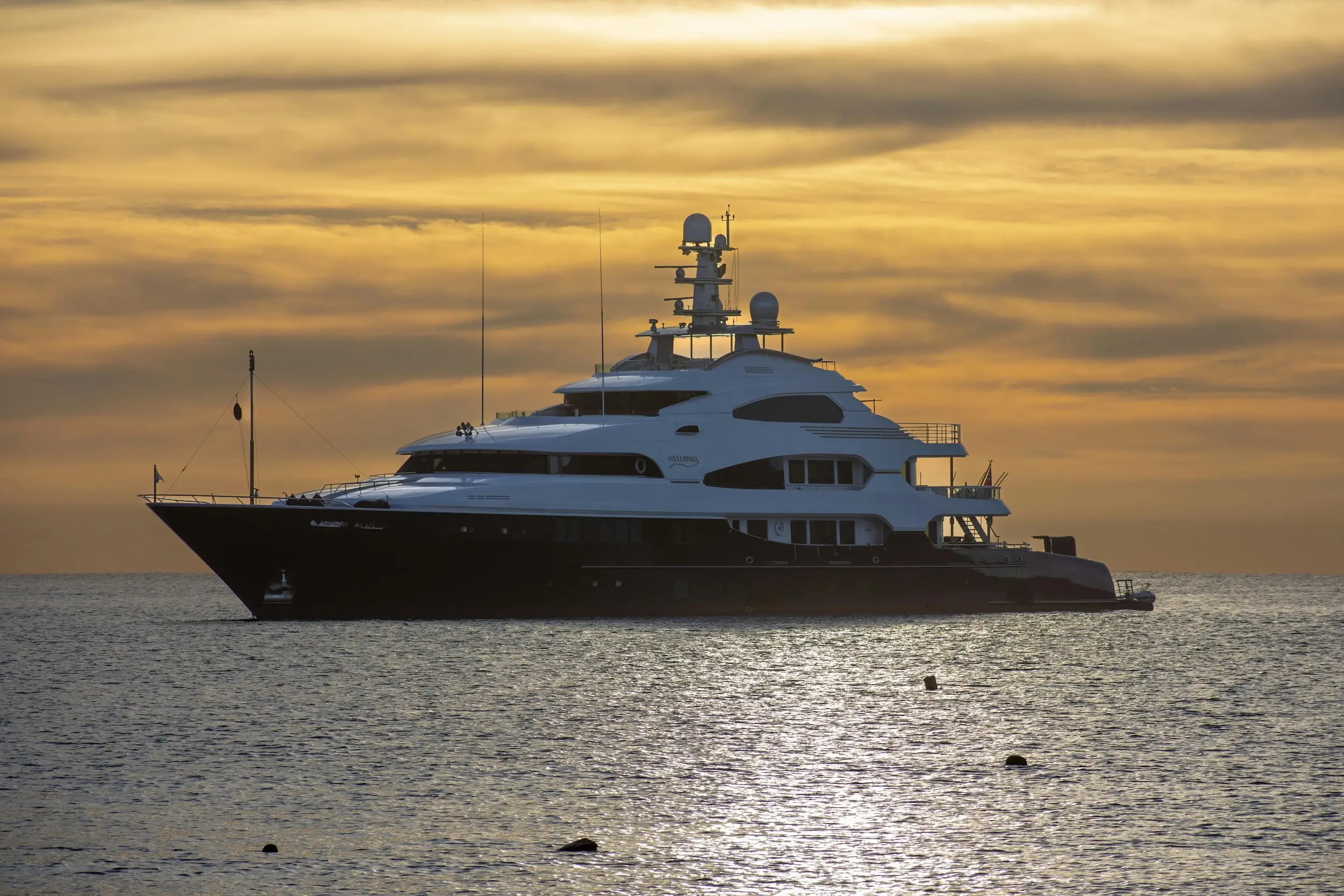 Superyacht at anchor
