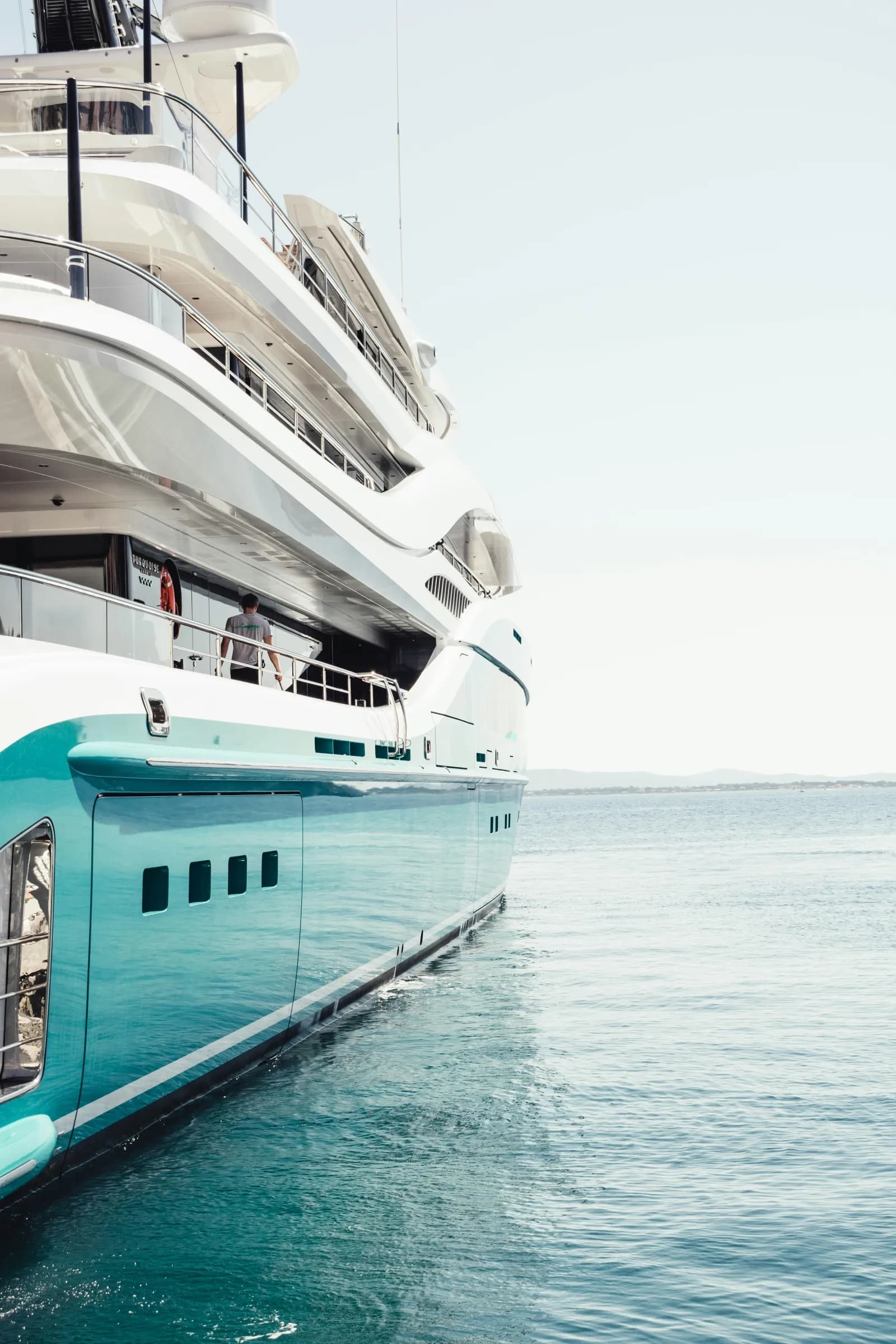 Superyacht at anchor