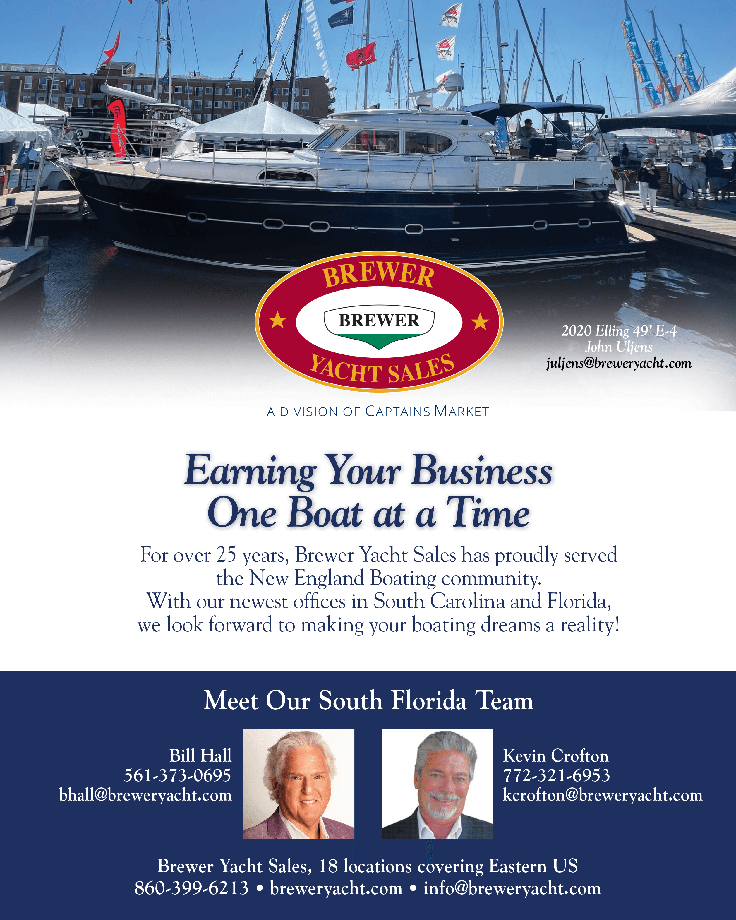 Brewer Yacht Sales expands Florida operations with two new yacht brokers